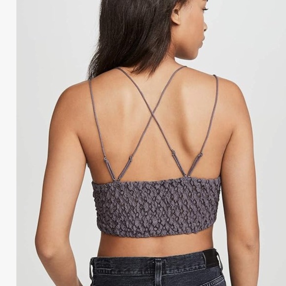 Free People One Women's Adella Bralette- Slate- Size Medium - Picture 2 of 9
